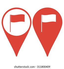 Flag icon. Location marker symbol. Flat design style