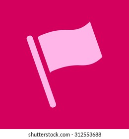 Flag icon. Location marker symbol. Flat design style.