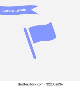 Flag icon. Location marker symbol. Flat design style.