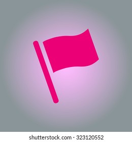 Flag icon. Location marker symbol. Flat design style.