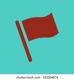 Flag icon. Location marker symbol. Flat design style.