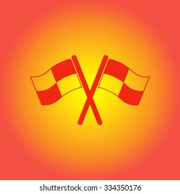 Flag icon. Location marker symbol. checkered flags sign. Flat design style.