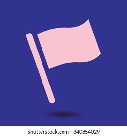 Flag icon. Location marker symbol. Flat design style.