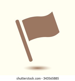 Flag icon. Location marker symbol. Flat design style.