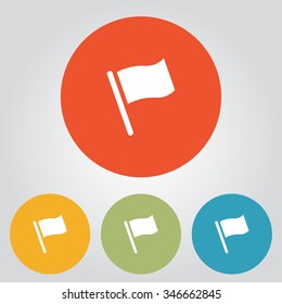 Flag icon. Location marker symbol. Flat design style.
