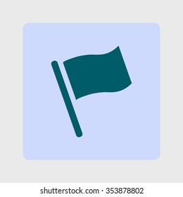 Flag icon. Location marker symbol. Flat design style.