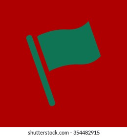 Flag icon. Location marker symbol. Flat design style.