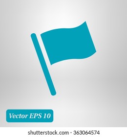Flag icon. Location marker symbol. Flat design style.