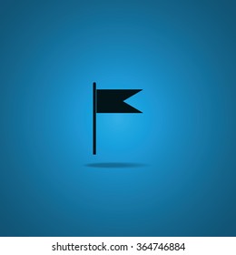 Flag icon. Location marker symbol. Flat design style.