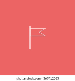 Flag icon. Location marker symbol. Flat design style.