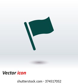 Flag icon. Location marker symbol. Flat design style.