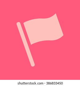 Flag icon. Location marker symbol. Flat design style.