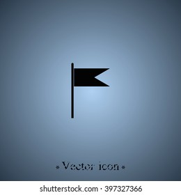 Flag icon. Location marker symbol. Flat design style.