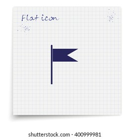 Flag icon. Location marker symbol. Flat design style.