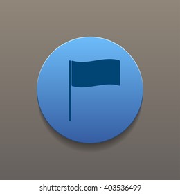 Flag icon. Location marker symbol. Flat design style