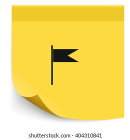 Flag icon. Location marker symbol. Flat design style.