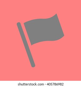 Flag icon. Location marker symbol. Flat design style.