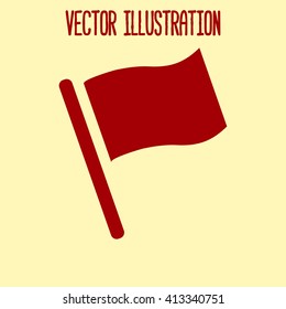 Flag icon. Location marker symbol. Flat design style.