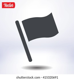 Flag icon. Location marker symbol. Flat design style.