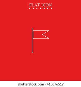 Flag icon. Location marker symbol. Flat design style.