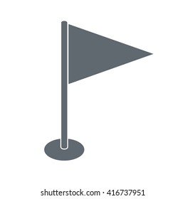 Flag icon. Location marker symbol. Flat design style.
