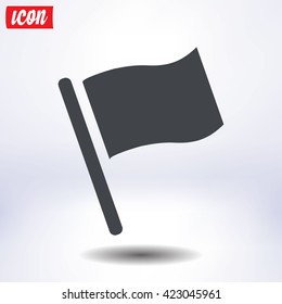 Flag icon. Location marker symbol. Flat design style.