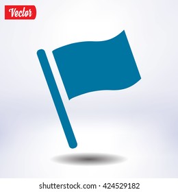 Flag icon. Location marker symbol. Flat design style.