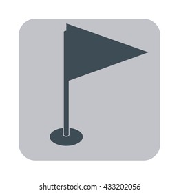 Flag icon. Location marker symbol. Flat design style.
