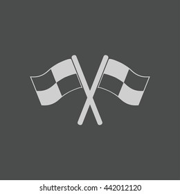 Flag icon. Location marker symbol. Ã�Â¡heckered flags sign. Flat design style.