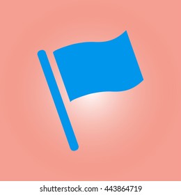 Flag icon. Location marker symbol. Flat design style.
