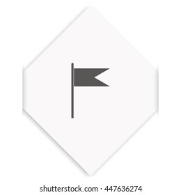 Flag icon. Location marker symbol. Flat design style.