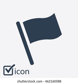 Flag icon. Location marker symbol. Flat design style.