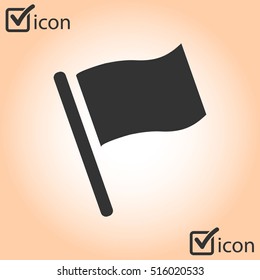 Flag icon. Location marker symbol. Flat design style.