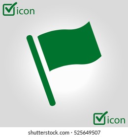 Flag icon. Location marker symbol. Flat design style.