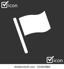 Flag icon. Location marker symbol. Flat design style.