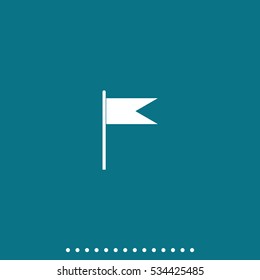Flag icon. Location marker symbol. Flat design style.