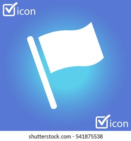 Flag icon. Location marker symbol. Flat design style.
