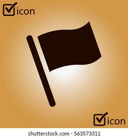Flag icon. Location marker symbol. Flat design style.