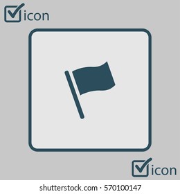Flag icon. Location marker symbol. Flat design style.