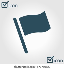 Flag icon. Location marker symbol. Flat design style.