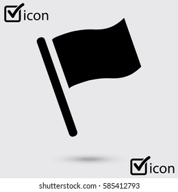 Flag icon. Location marker symbol. Flat design style.