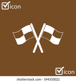 Flag icon. Location marker symbol. Ð¡heckered flags sign. Flat design style.