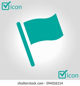 Flag icon. Location marker symbol. Flat design style.