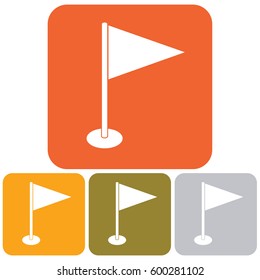 Flag icon. Location marker symbol


