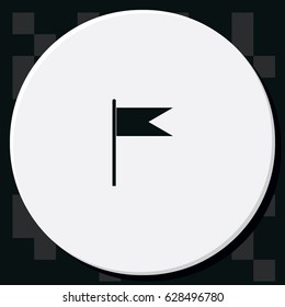 Flag icon. Location marker symbol. Flat design style.