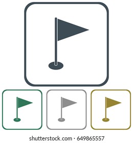 Flag icon. Location marker symbol