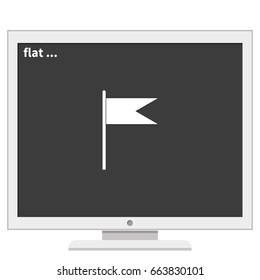 Flag icon. Location marker symbol. Flat design style.