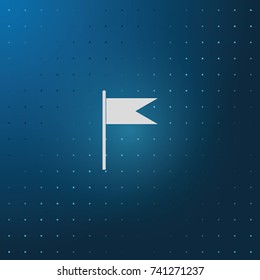 Flag icon. Location marker symbol. Flat design style.
