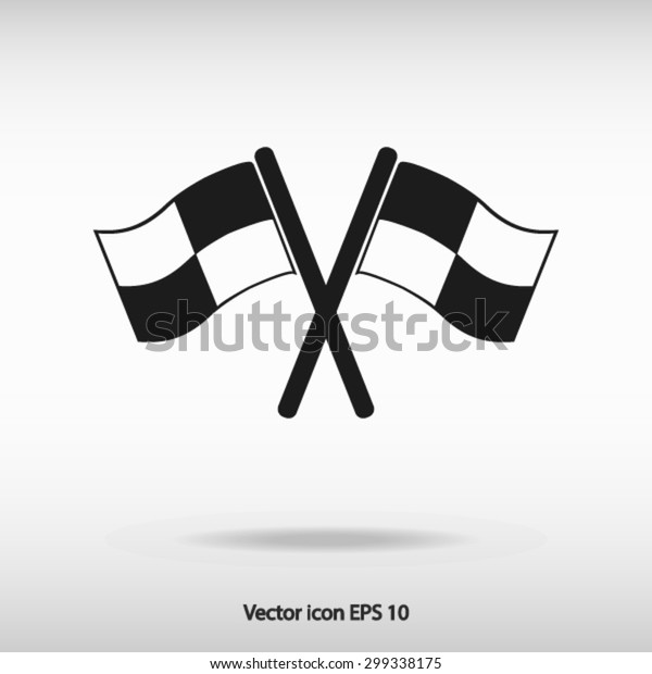 Flag icon. Location marker symbol. checkered flags\
sign. Flat design style.