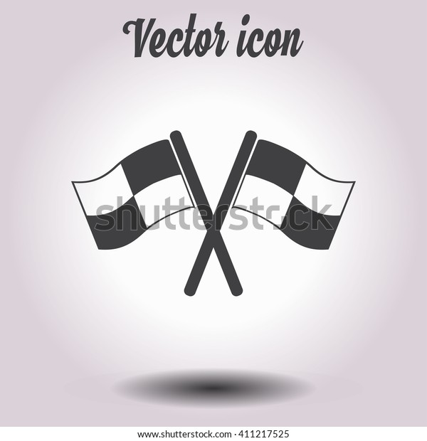 Flag icon. Location marker symbol. Ã�Â¡heckered\
flags sign. Flat design\
style.